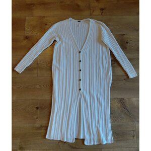 Free People Women's Cardigan Button Front Long Long Sleeve Medium White